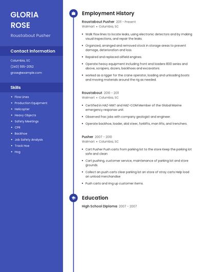 Roustabout Pusher Resume