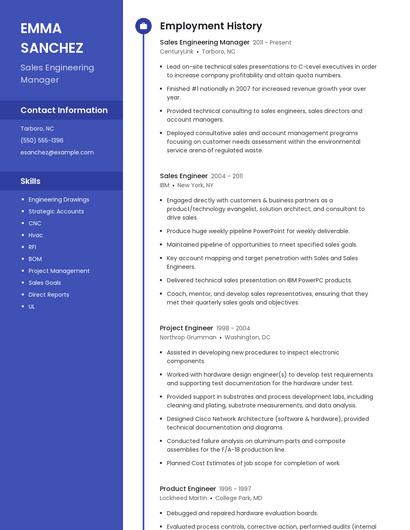 Sales Engineering Manager Resume