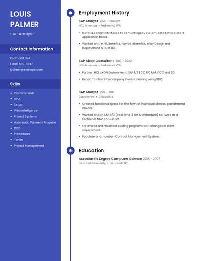 SAP Analyst Resume
