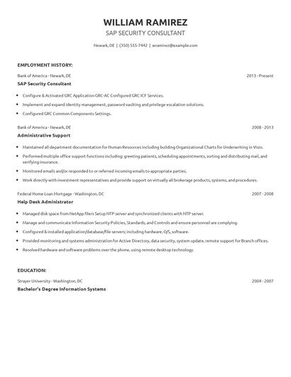 SAP Security Consultant Resume