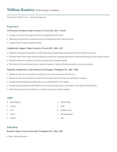 SAP Security Consultant Resume