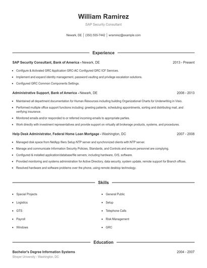 SAP Security Consultant Resume