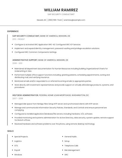 SAP Security Consultant Resume