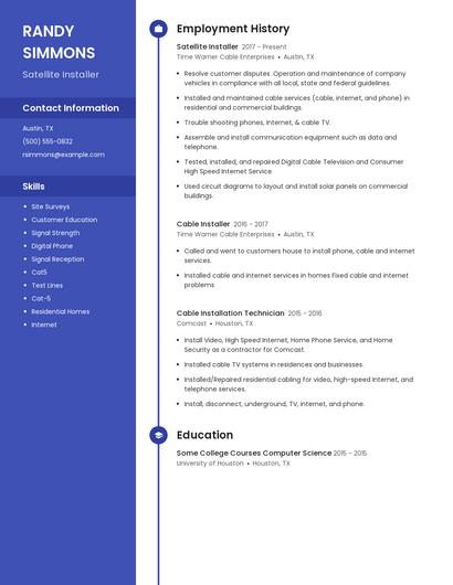 Satellite Installer Resume
