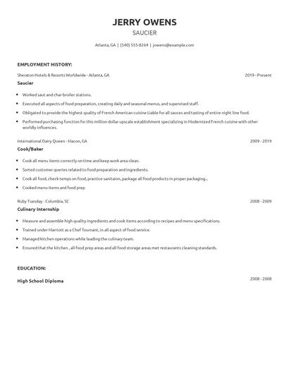 Saucier Resume