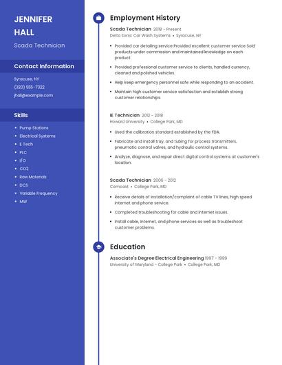 Scada Technician Resume