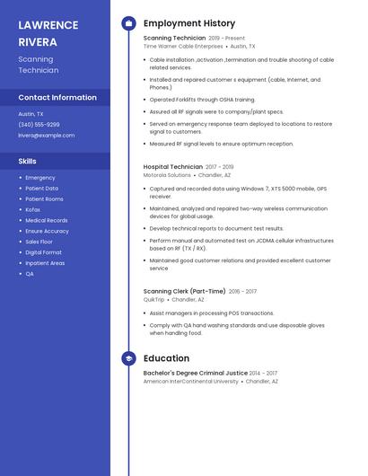 Scanning Technician Resume