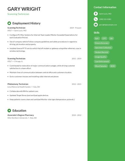 Scanning Technician Resume