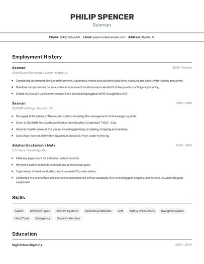 Seaman Resume