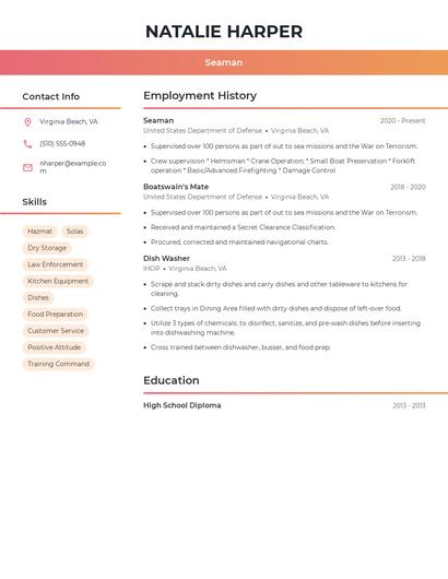 Seaman Resume