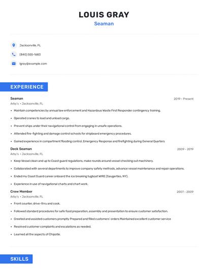 Seaman Resume