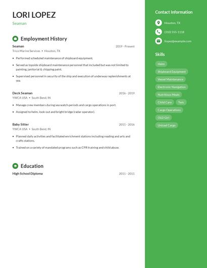 Seaman Resume