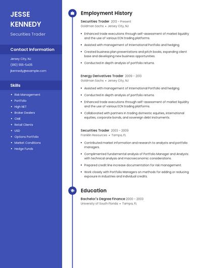 Securities Trader Resume