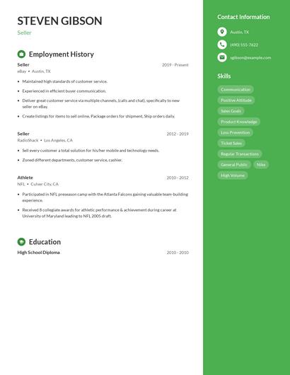 Seller Resume