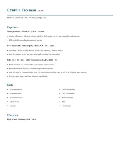 Seller Resume