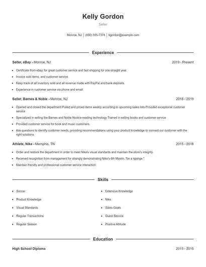 Seller Resume