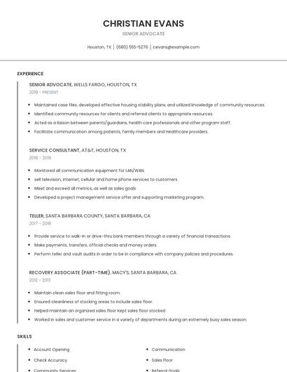 Senior Advocate Resume