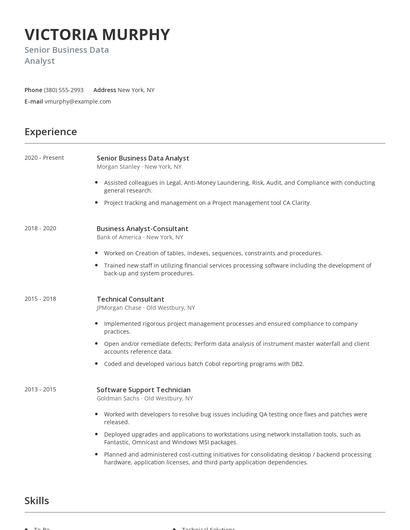 Senior Business Data Analyst Resume