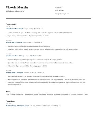Senior Business Data Analyst Resume