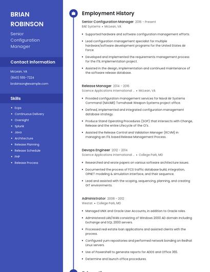 Senior Configuration Manager Resume