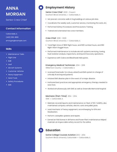 Senior Crew Chief Resume