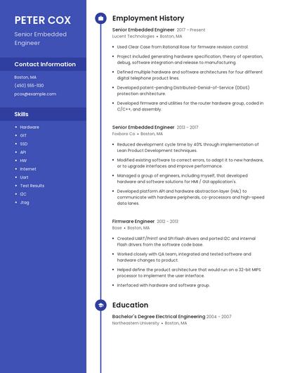 Senior Embedded Engineer Resume