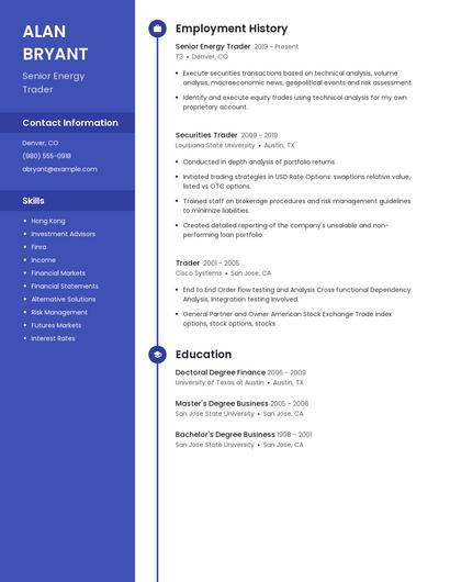 Senior Energy Trader Resume
