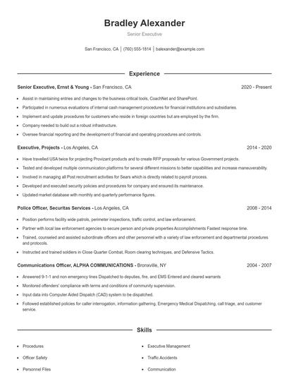 Senior Executive Resume