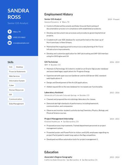 Senior GIS Analyst Resume