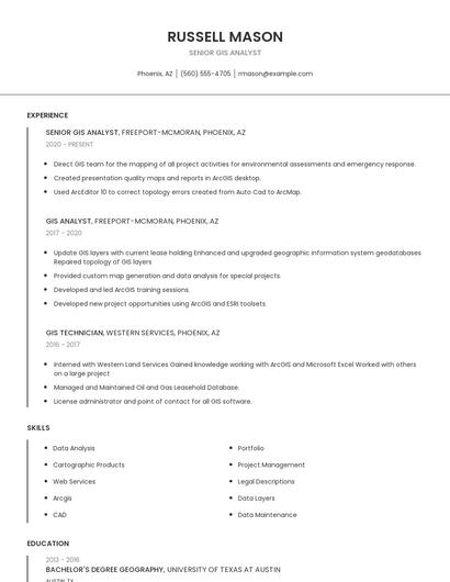 Senior GIS Analyst Resume