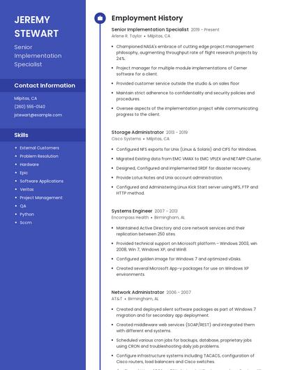 Senior Implementation Specialist Resume