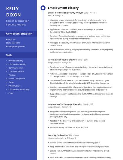 Senior Information Security Analyst Resume
