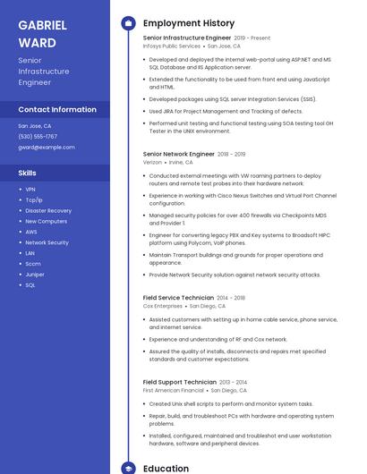 Senior Infrastructure Engineer Resume
