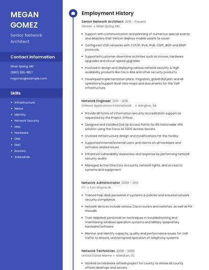 Senior Network Architect Resume