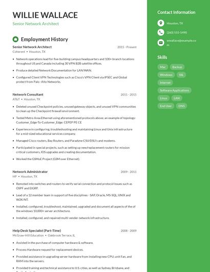 Senior Network Architect Resume