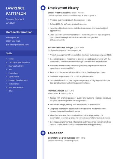 Senior Product Analyst Resume