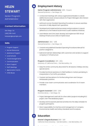 Senior Program Administrator Resume