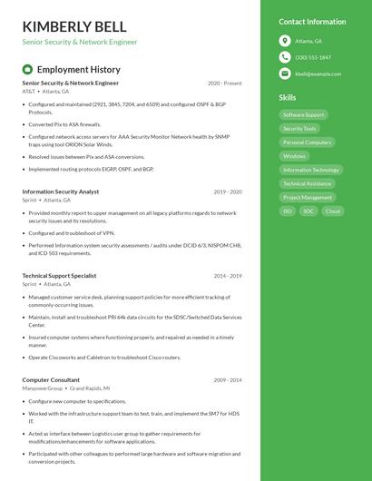 Senior Security & Network Engineer Resume