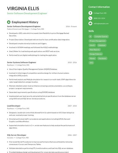 Senior Software Development Engineer Resume