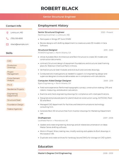 Senior Structural Engineer Resume