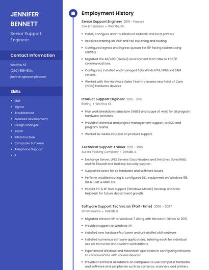 Senior Support Engineer Resume