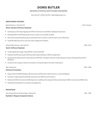 Senior Systems Software Engineer Resume