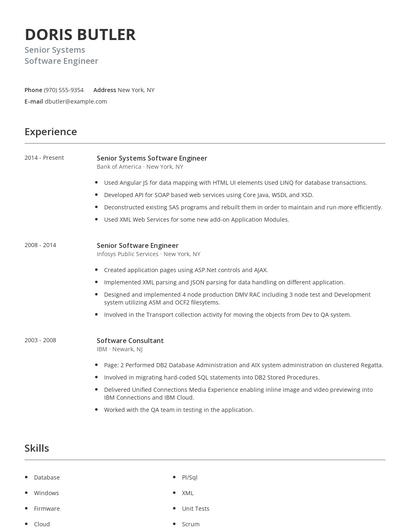 Senior Systems Software Engineer Resume
