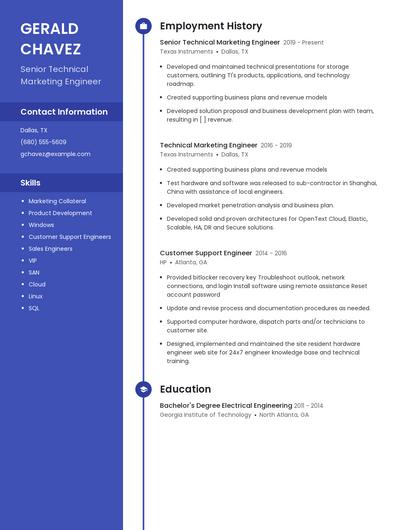 Senior Technical Marketing Engineer Resume