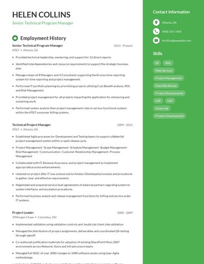 Senior Technical Program Manager Resume