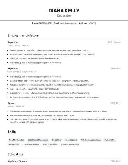 Separator Resume