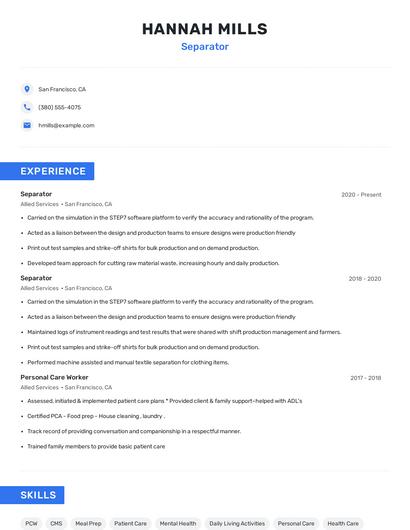 Separator Resume
