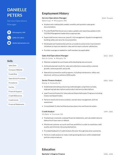 Service Operations Manager Resume
