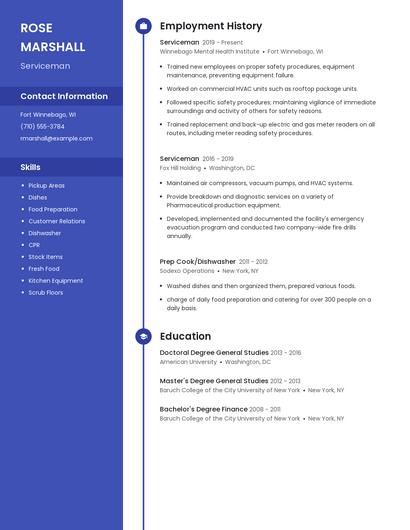 Serviceman Resume