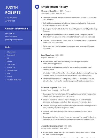 Sharepoint Architect Resume